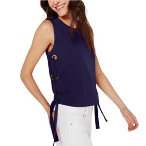 MICHAEL MICHAEL KORS GROMMET-SIDE TIE SLEEVELESS TOP - M